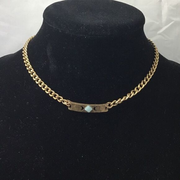 Gem Embellished Curved Bar Choker (G2) - Picture 2 of 5